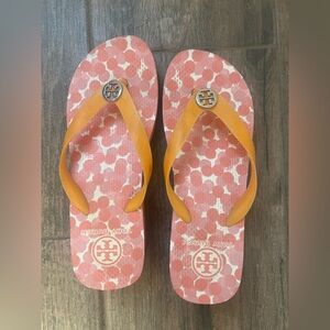 Tory Burch Kids Pink and Orange Flip Flops